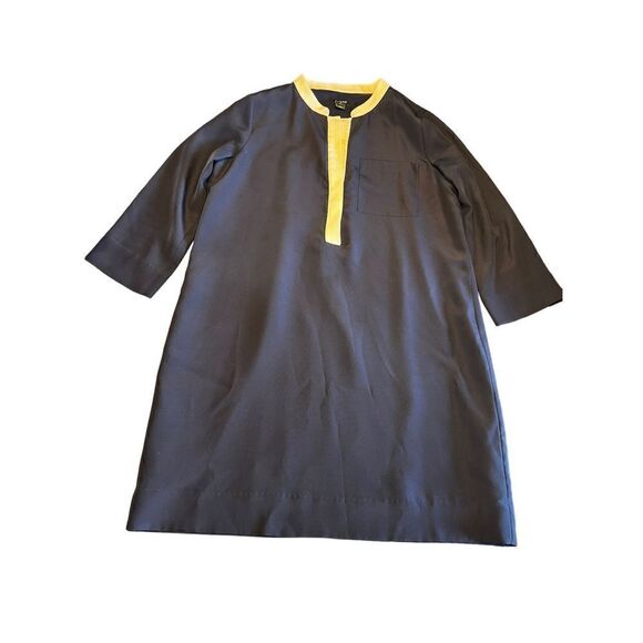 J crew woman’s size 4 navy blue sheath button up dress 3/4 sleeve - Picture 4 of 7